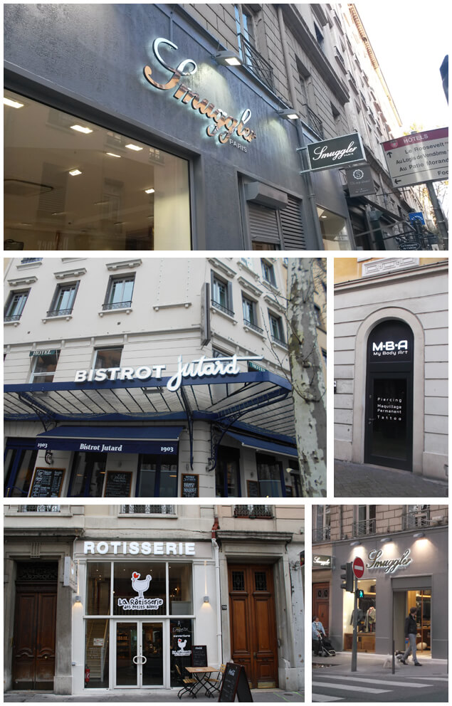 Devantures de boutiques à Lyon