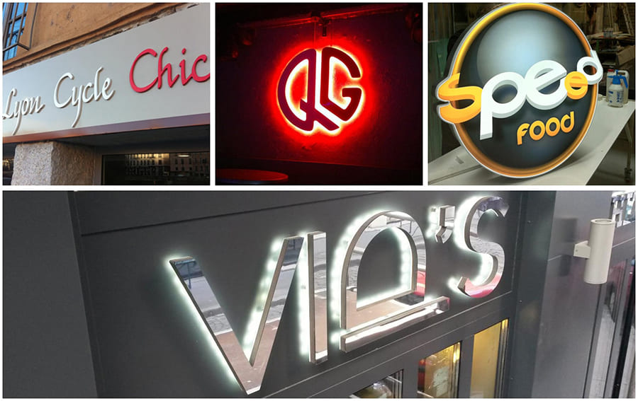 Lettres découpées en relief ou lumineuses Lyon