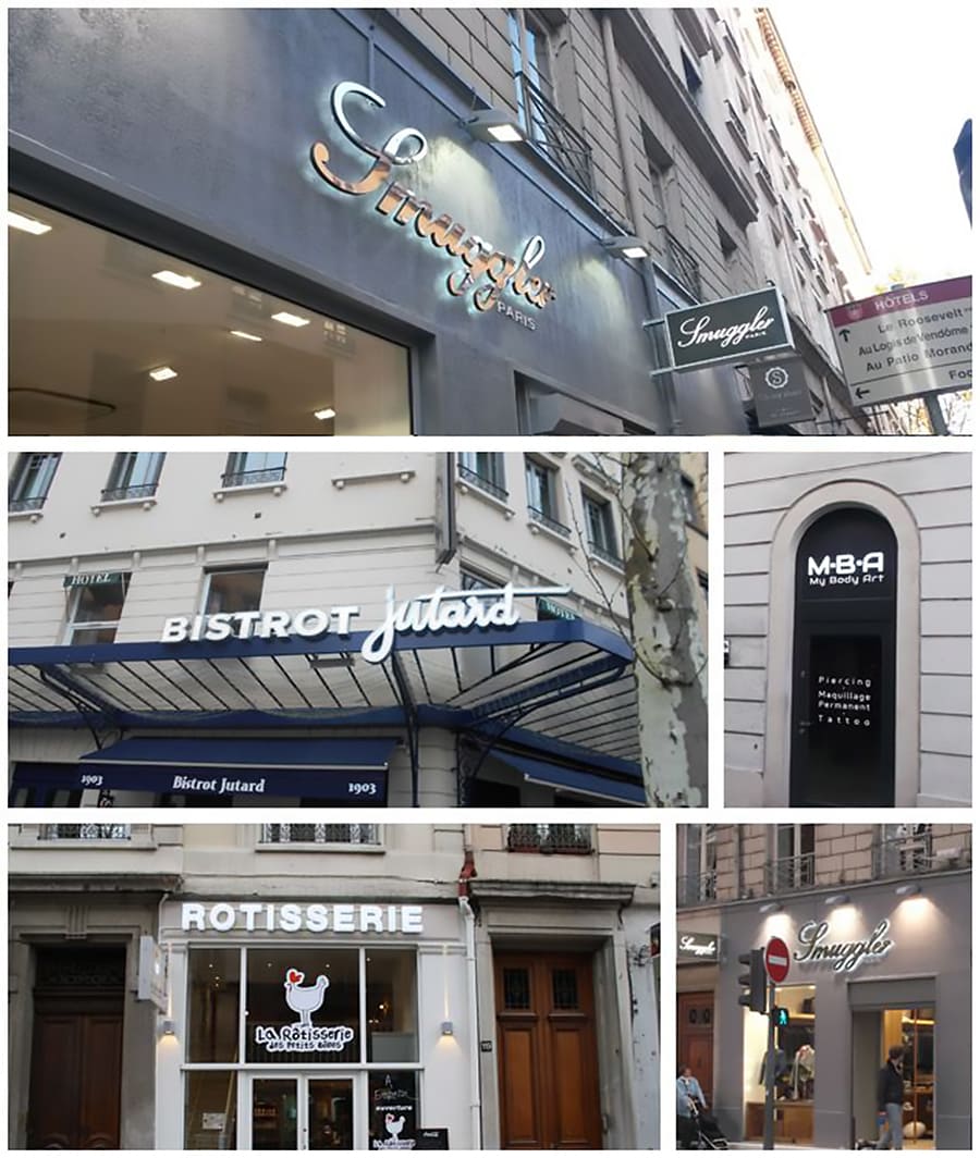 Devantures de boutiques à Lyon